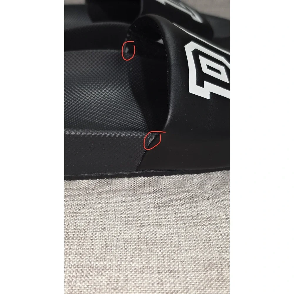 Polo Ralph Lauren Cayson Mens Slides Black White Logo Sandals Size 13 01087-D21